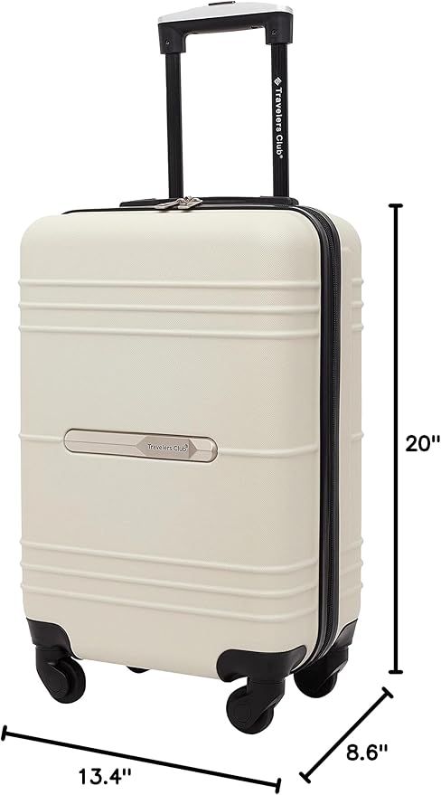 Travelers Club 22" Richmond Spinner Carry-On Luggage, Bone