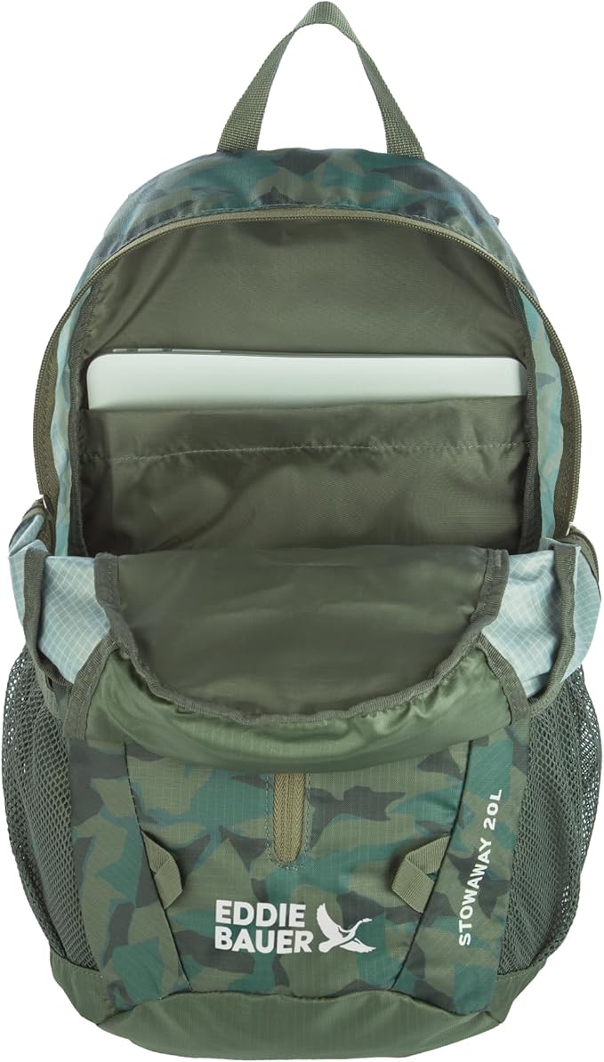 Eddie Bauer Stowaway Packable Backpack | Travel | Outdoor | Lightweight | Foldable | Durable | Ripstop Polyester | 20L - Sprig Green