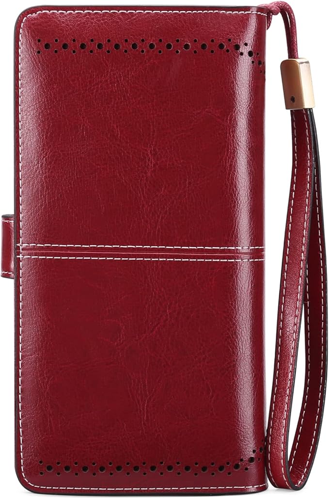 SENDEFN Wallets for Women Leather Credit Card Holder with RFID Blocking Large Capacity Wristlet | with RFID Blocking, Large Capacity, Wristlet, with RFID Blocking, Large Capacity, Wristlet