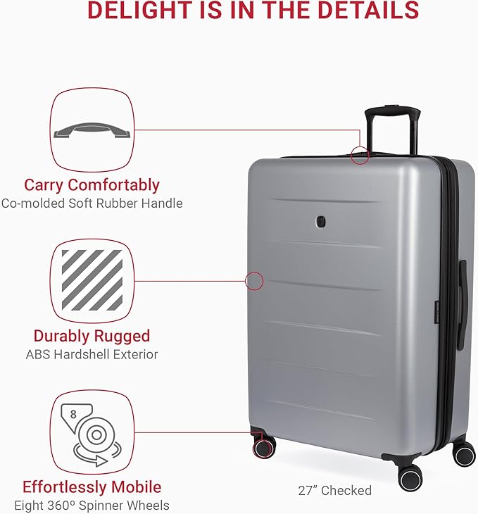 SwissGear 8020 Eclipse Collection Hardside Expandable Luggage – Ultimate Grey