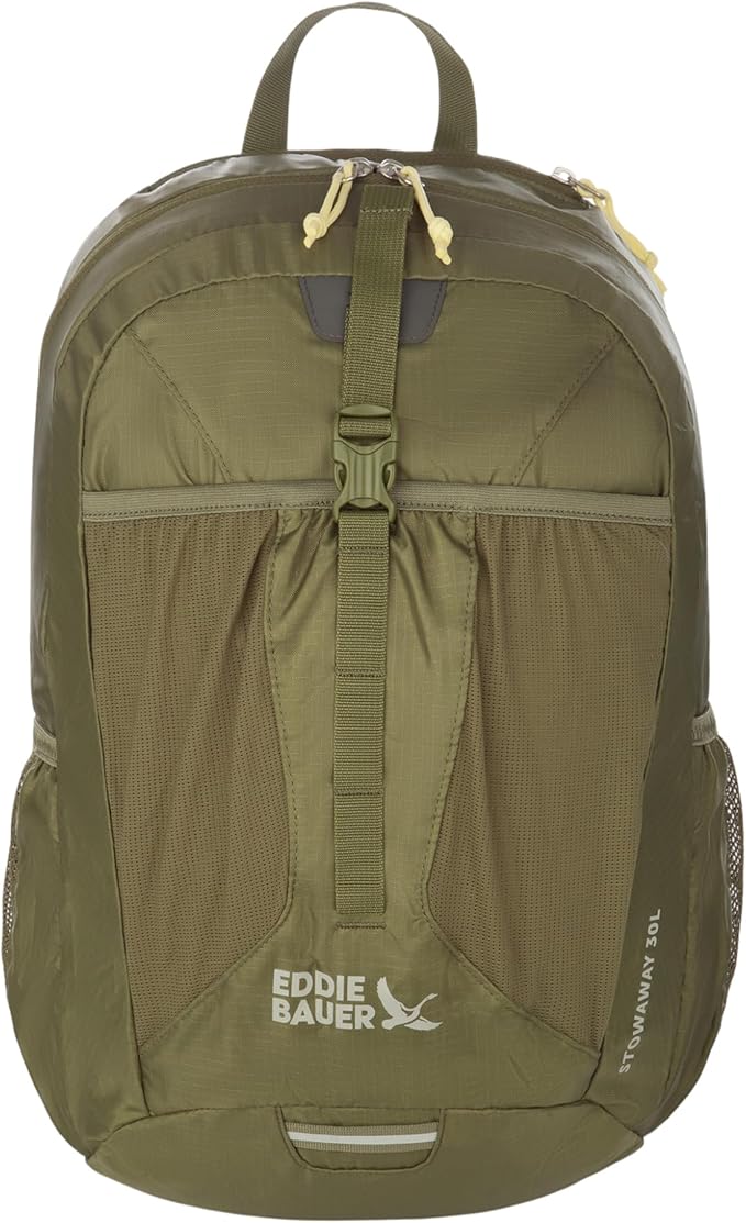 Eddie Bauer Stowaway Packable Backpack | Travel | Outdoor | Lightweight | Foldable | Durable | Ripstop Polyester | 30L - Irish Green