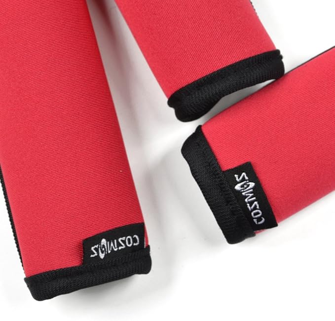 Cosmos Pack of 3 Neoprene Luggage Handle Wrap Handle Grip Luggage Identifier for Travel Bag Luggage Suitcase (Red Color)