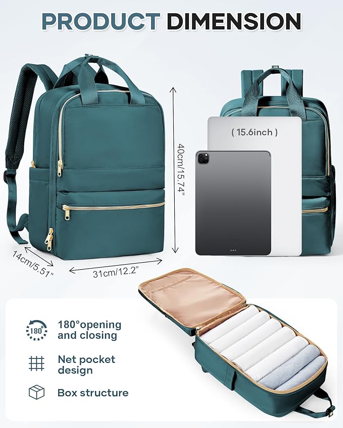 wepadre Small Travel Backpack Carry on Flight Approved Personal Item Travel Bag Carry on Backpack for Women Work Laptop Backpack for Traveling Carry on Luggage Mochila De Viaje