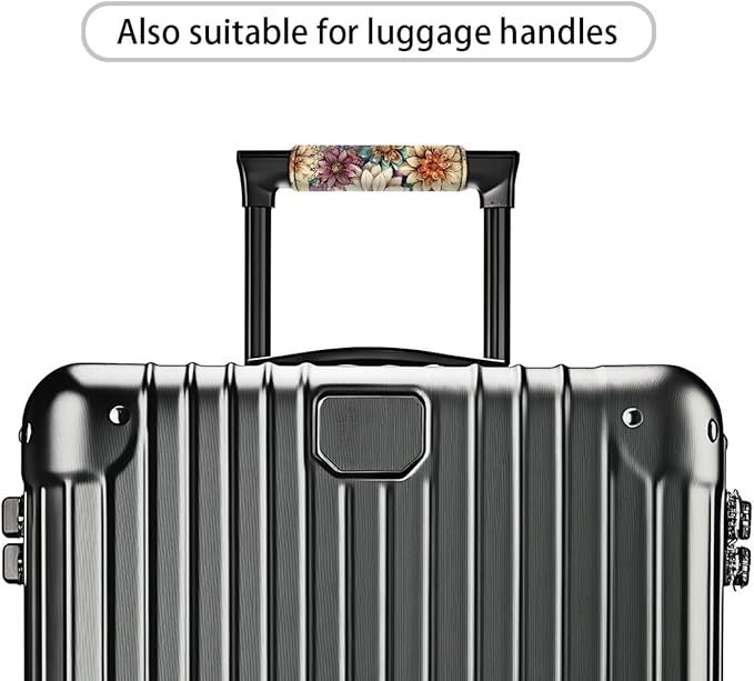 BIGCARJOB Blossom Lotus Luggage Handle Cover Set Pink Suitcase Handle Cover Trolley Case Grip Personalized Luggage Tags Replacement
