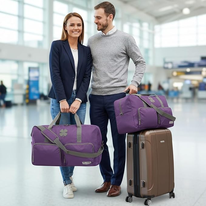 Lucky Travel Duffel Bags 65L, Gym Bag, Travel Bag & Large Duffle Bag for Men, Foldable Overnight Weekender Bags for Women & Men with Adjustable Shoulder Strap,