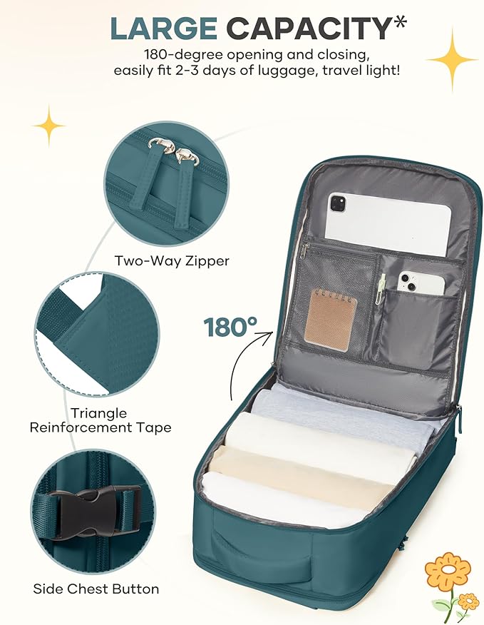 coofay Large Travel Backpack For Women Men Airline Approved Carry On Backpack Flight Approved Waterproof Sports Luggage Backpack Casual Daypack Small Hiking Backpack
