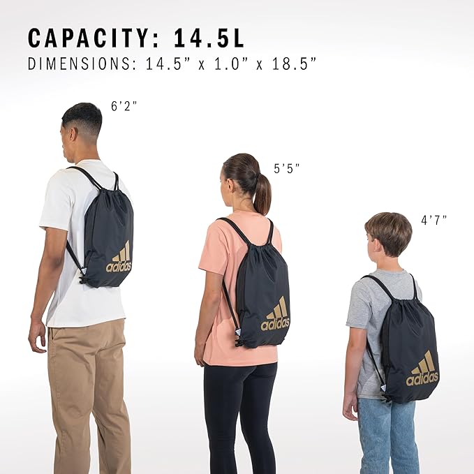 adidas Ready Sackpack – Drawstring Backpack Lightweight Small Gym Bag