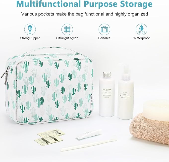 Mossio Hanging Toiletry Bag with Sturdy Hook - Large Portable Cosmetic Makeup Travel Organizer for Men & Women