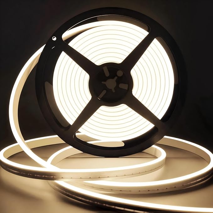 Lamomo LED Strip Lights Neutral White, 32.8Ft Dimmable LED Rope Lights, 4500K Waterproof Silicone LED Neon Lights for Bedroom Indoor Home Decor (Power Adapter Included)