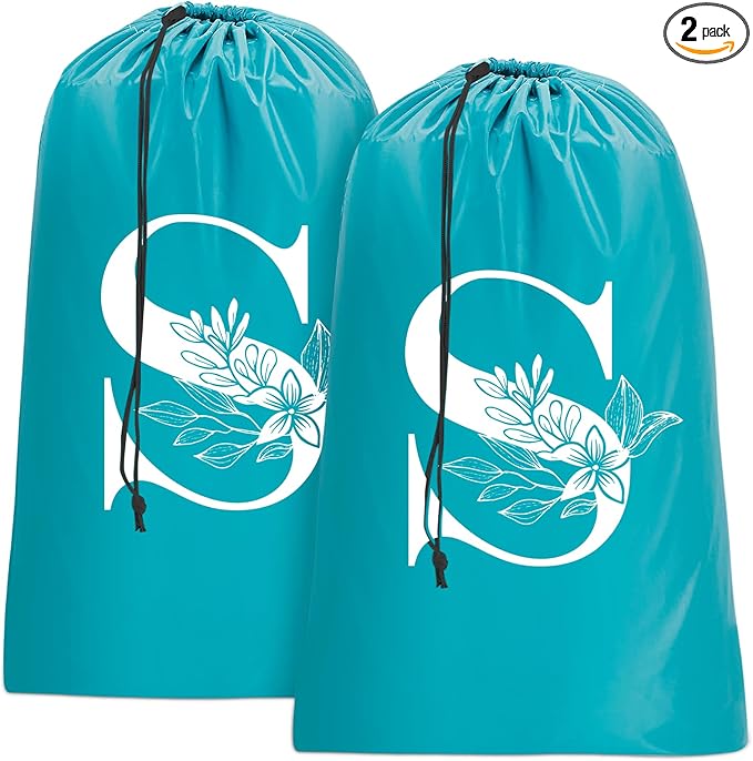 Sylfairy 2 Pack Extra Large Travel Laundry Bag, Dirty Clothes Organizer with Drawstring,Heavy Duty Travel Laundry Bags