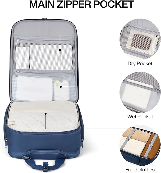 Hanke Expandable Underseat Carry on Luggage for Airplanes,Small Rolling Softside Suitcase Travel Luggage Personal Item Bag,Lightweight luggage bags for travel,Blue,16-Inch