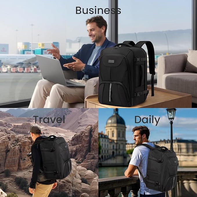 LOVEVOOK Travel Backpack,Expandable 50L Extra Large Travel Backpack for Men & Women,Carry on Backpack for Airplanes with 2 Packing Cubes, TSA Personal Item Travel Bag fits 18 inch Laptop