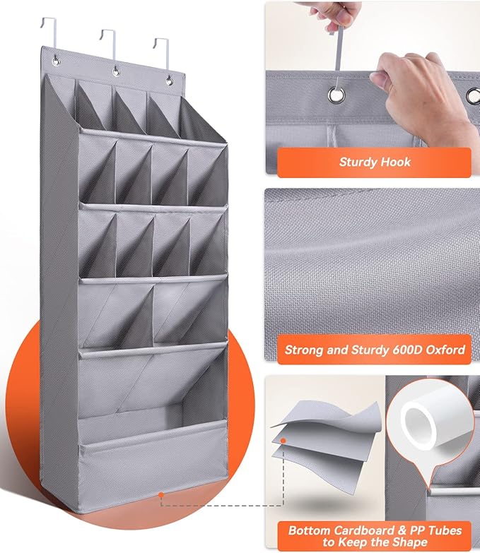 Over-the-Door-Shoe-Organizers, Hanging Organizers with Large Pocket Shoes Holder and Storage, Hanging Shoe Rack for Closet, Shoe Organizer for Closet, Zapateras Organizer para Closet for Boot, Sneaker