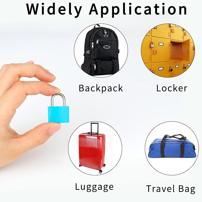 6 Pcs Suitcase Locks with Copper Keys Protect Your Belongings with Febwind's Set of 6 Mini Padlocks Multicolor Durable Locks for Suitcases Backpacks Boxes Cabinet and Laptop Bags