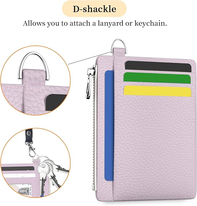 Hancynir Minimalist Small Wallet Women Credit Card Holder, RFID Blocking Slim Mini Card Wallets Cute Front Pocket PU Leather Card Case Thin Travel Zipper Coin Cash Ladies Female Wallet Gifts