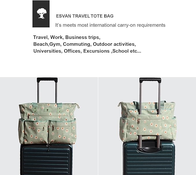 Weekender Bag Carry On Bag Overnight Tote Travel Duffle with 13 Pockets for Travel,Work，Gym,Beach,Teacher,Nurse