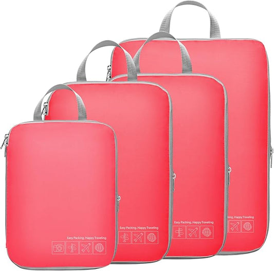 Cambond Compression Packing Cubes for Travel - Lightweight Expandable Travel Bags Luggage Organizers Travel Essentials Compression Cubes for Travel Space Saver for Carry on Suitcases Organizer