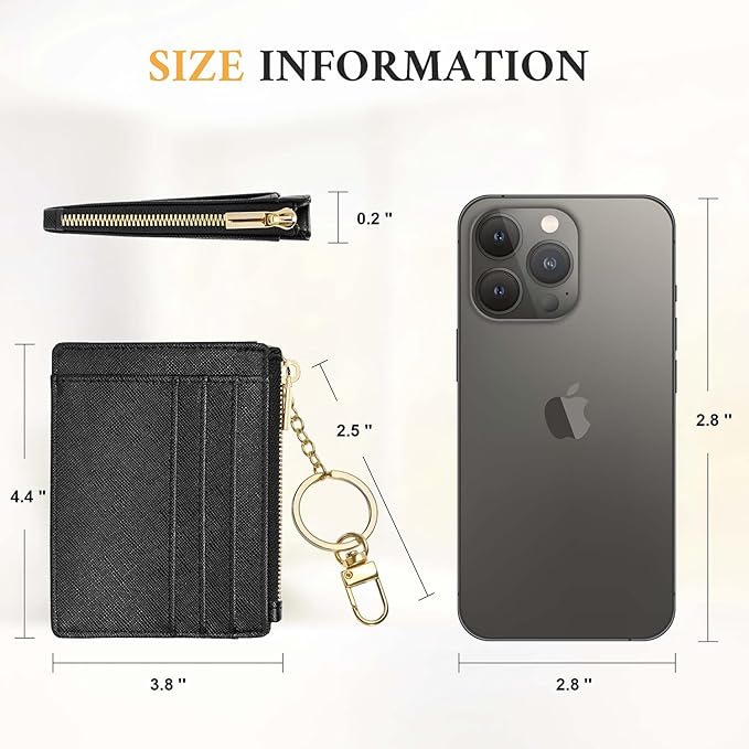 Sodsay Card Case Slim Front Pocket Wallet for Women Credit Card Holder with Keychain | Slim, Front Pocket, Credit Card Holder, with Keychain