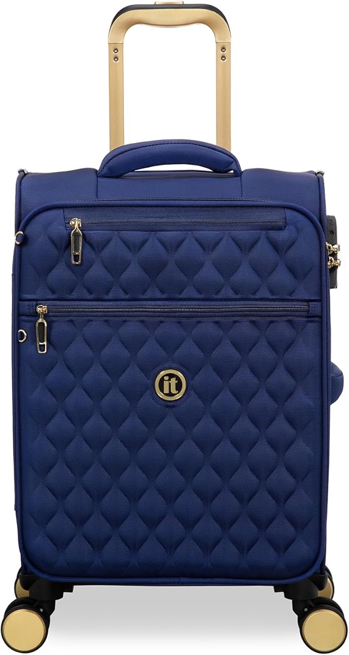 It Luggage Glimmering 22" Softside Carry-On 8 Wheel Expandable Spinner, Ocean Cavern