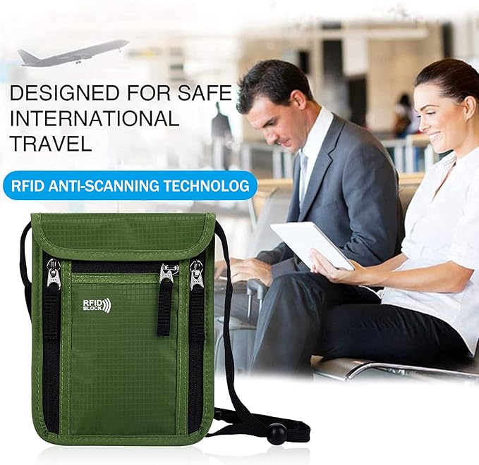 Travel Pouch Neck Wallet Family Passport Holder Organizer Case with RFID Blocking | RFID Blocking