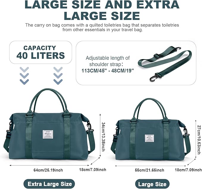 HYC00 Travel Duffel Bag,Carry-on Overnight Weekender Bags for Women,Sports Tote Gym Bag with Wet Pocket