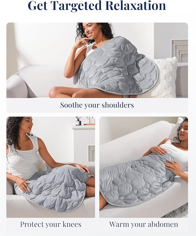 Kivik Weighted Blanket for Travel 5 lbs, Weighted Lap Blanket 29"x33", Full-Body Coverage & Lightweight, Weighted Lap Pad for Adults, Unique, Grey