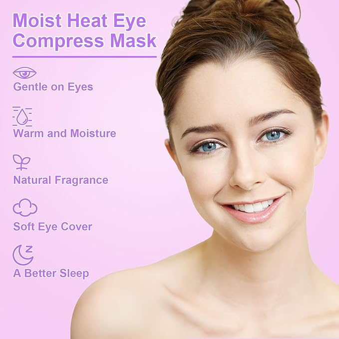 Heated Eye Mask Warm Compress for Eyes, Weighted Eye Mask for Sleeping, Microwave Hot Compress for Eyes Relaxation, Reusable Sleep Mask for Home, Office, Stocking Stuffers (Rosemary)