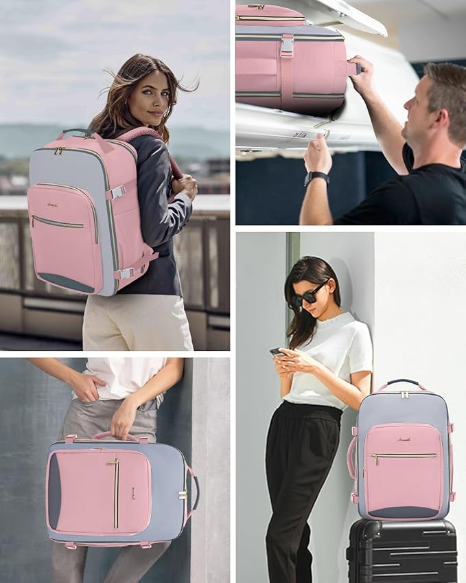 LOVEVOOK 40L Travel Backpack for Women & Men, Airline Approved Carry On Luggage with 3 Packing Cubes, TSA Overnight Bags, Waterproof Personal Item Bag, Weekender Essentials Backpacks fits 17" Laptop