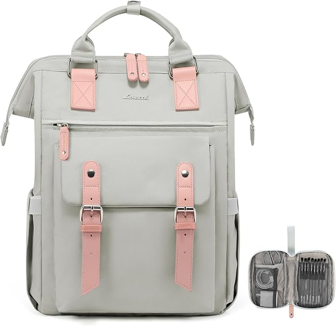 LOVEVOOK Laptop Backpack for Women, Teacher Nurse Bag Work Travel Computer Backpacks Purse,Water Resistant Daypack with USB Charging Port, 17.3 inch