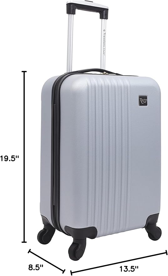 Travelers Club Cosmo Luggage, Silver-20, 20-Inch