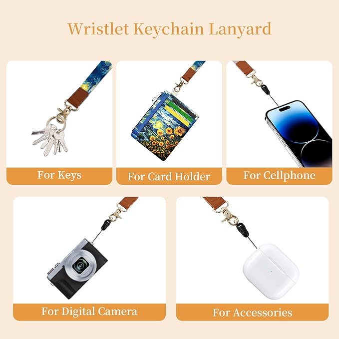 Hancynir Sunflower Slim Wallet Women Credit Card Holder, RFID Blocking Front Pocket Wallet Wristlet Keychain Lanyard, Small Cute Mini Card Case, Thin Travel Zipper Coin PU Leather Ladies Female Gifts