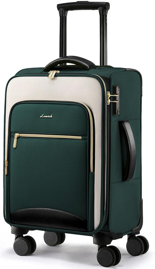 LOVEVOOK Carry On Luggage 22x14x9 Airline Approved, 20 Inch Softside Suitcases with Wheels, Lightweight Spinner Carry on Suitcase with TSA Lock, Water-Resistant Large Capacity Luggage for Travel