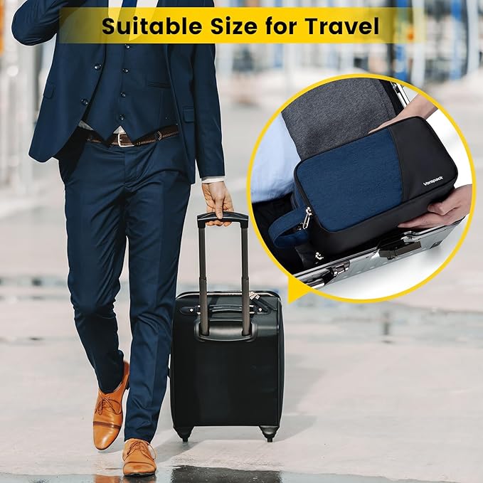 Vorspack Travel Toiletry Bag - Toiletry Bag for Men Water Resistant Skincare Bag for Bathroom Toiletries Accessories Gifts - Navy Blue