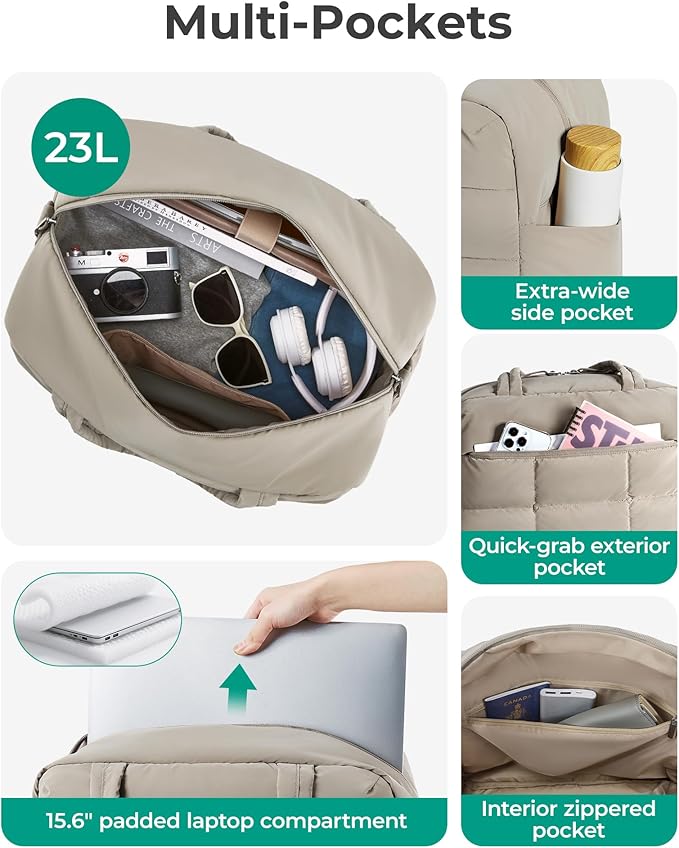 BAGSMART Gym Bag for Women, Carry on Travel Duffel Bag, Water-resistant Weekender with Shoe Compartment for Gym Travel Work, Camel, Medium