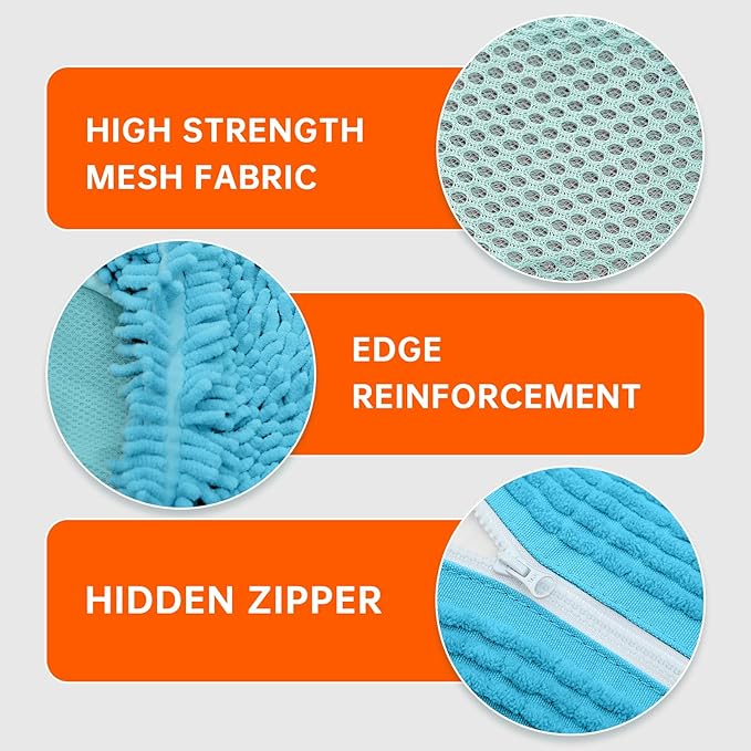 2PCS Shoe Washing Machine Bgs,Laundry Shoe Bags for Washer and Dryer, Reusable and Durable Zipper Sneaker Shoe Washing Bag, Tennis Shoe Cleaning Bag for All Shoe Types (Blue)