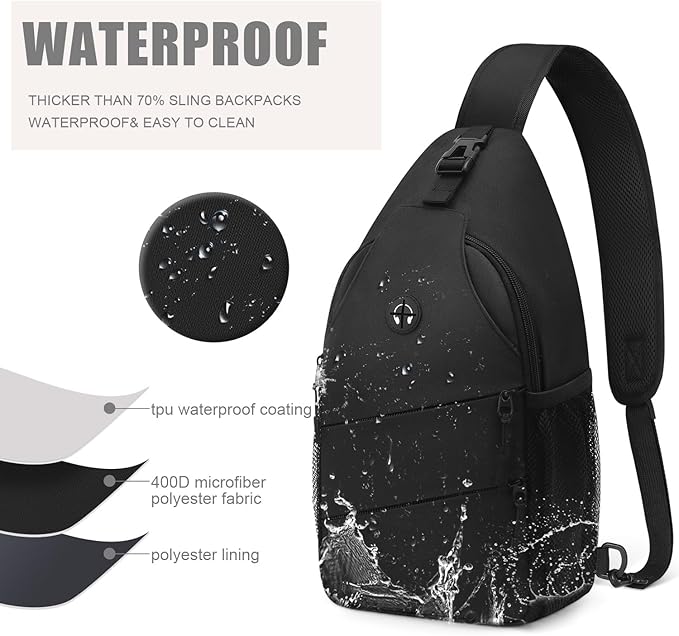 Crossbody Bags for Women Men Trendy Sling Bag Backpack Casual Chest Bag with Convertible Shoulder Strap