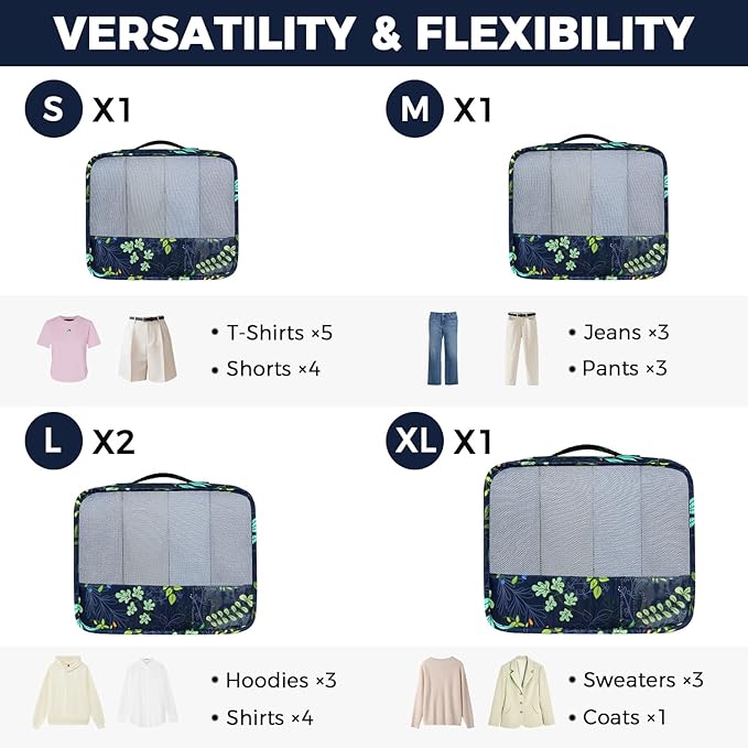 BAGAIL 9 Set Packing Cubes with Packing List Luggage Packing Organizers for Travel Accessories