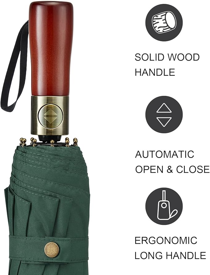 G4Free 54 Inch Large Compact Windproof Golf Umbrella for Rain Oversized Auto Open Close Folding Travel 10 Ribs Vented Double Canopy Umbrella for Women Men