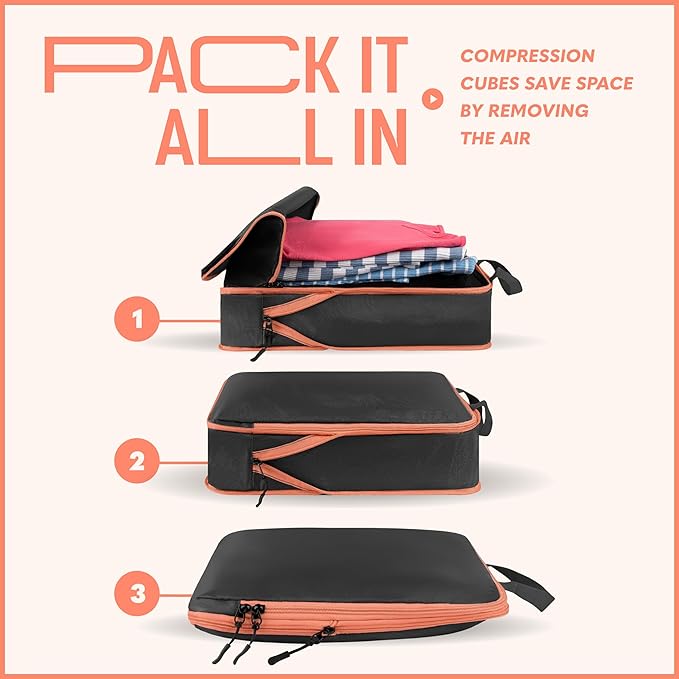 Compression, 4 Set/6 Set Packing Cubes for Carry on Suitcase, Organizer Bags Set