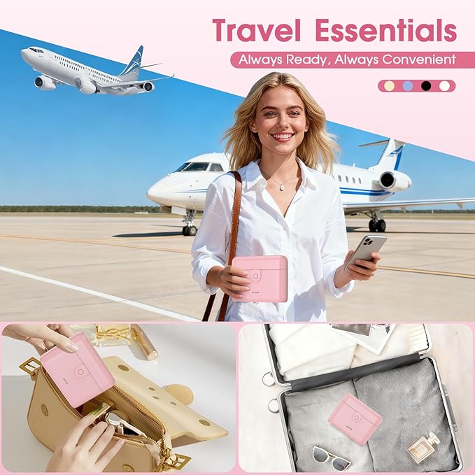 Travel Bottles with Case, 4x2oz TSA Approved, Leak-Proof, Press to Unlock, Compact & Portable Travel Toiletries (Pink)