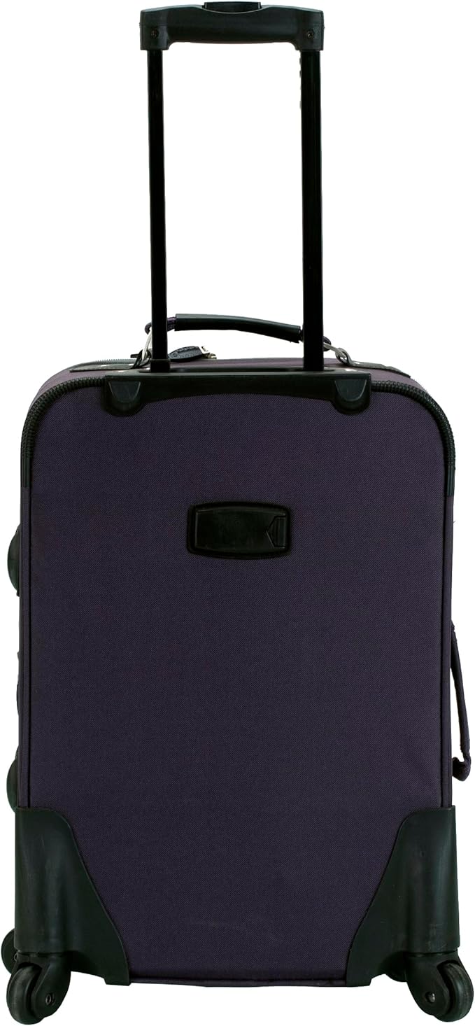 Rockland Pasadena Softside Spinner Wheel Luggage, Purple, Carry-On 20-Inch (F2281-PURPLE)