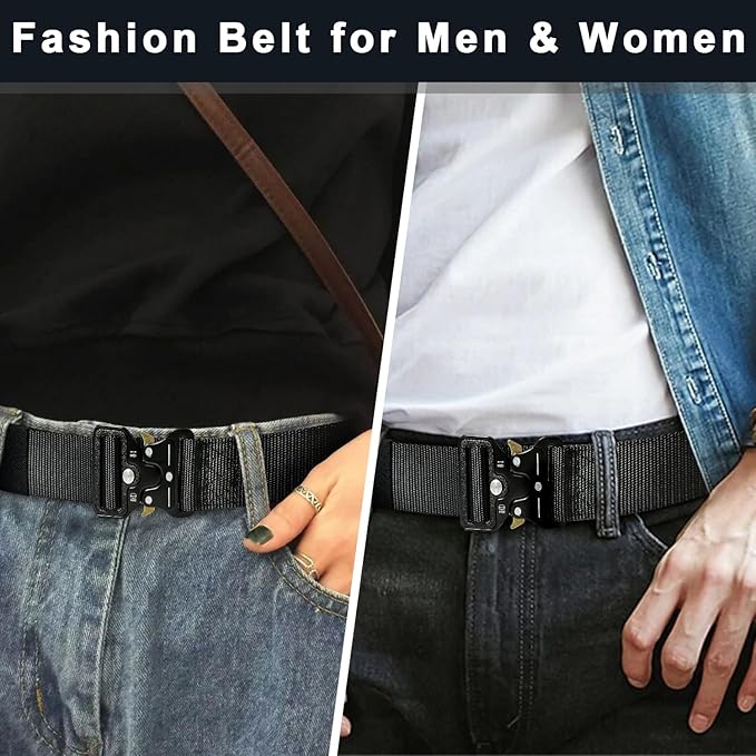 Tactical Belts for Men - Money Belt for Travel for Man Hidden, Belts for Jeans Mens Adjustable edc Belt Mens Belt, Money Belt for Travel for Men Hidden(Black)