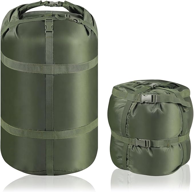 Compression Stuff Sack, Ultralight Portable Sleeping Bag Compression Sack, 15L/27L/45L Sleeping Bag Stuff Sack, Space-Saving Storage Sack for Backpacking, Camping, Hiking, Travel -M