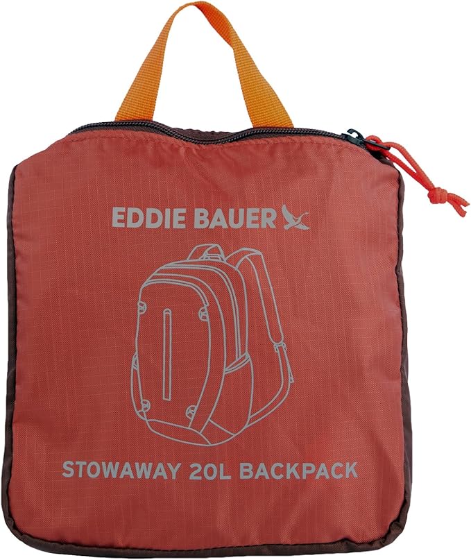 Eddie Bauer Stowaway Packable Backpack | Travel | Outdoor | Lightweight | Foldable | Durable | Ripstop Polyester | 20L - Maroon