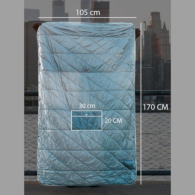 Gravel Layover Travel Blanket – Ultra-Light Compact Blanket for Camping and Outdoor Adventures - Down Alternative Portable Travel Blanket for Layovers & Road Trips (Blue)