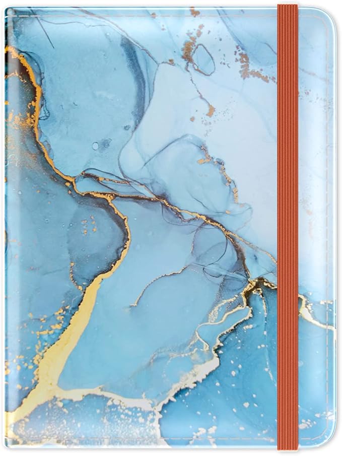 Passport Holder for Travel Essentials, Passport Wallet Cover Case for Travel Must Haves Accessories, Passport Book Holders for Women and Men, Blue Marble