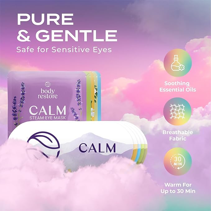 Body Restore Heated Eye Mask 30 Pack – Easter Basket Stuffers, Easter Birthday Gifts for Women & Men, Steam Warm Compress for Dry Eyes, Stye Eye Treatment – Variety