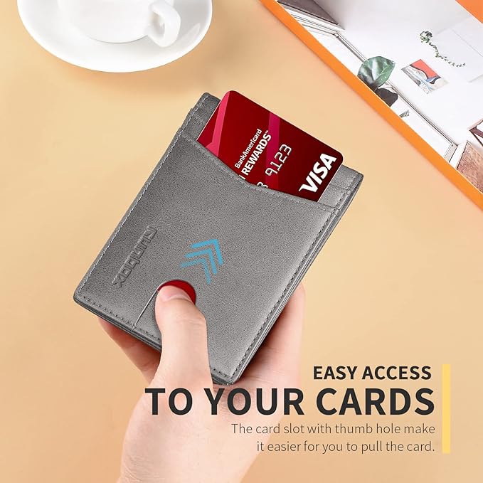 RUNBOX Wallet for Men Slim Rfid Leather 2 ID Window With Gift Box | Slim, Rfid, 2 ID Window, With Gift Box, Slim, Rfid