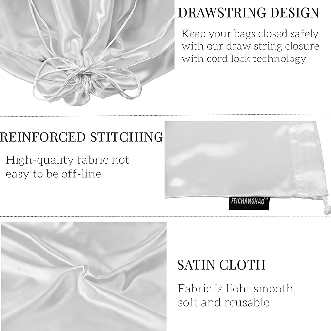 7 Pack Dust Bags for Handbags Storage Silk Cloth Bag With Drawstring Large Storage Pouch for Handbag Purse Shoes Boots