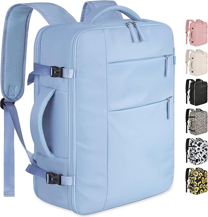 Capolo Travel Backpack for Women Men Waterproof Laptop Backpack Airlines Approved Carry On Backpack Bag Computer Bookbag for Business, Work, Traveling Fits 17 Inch Laptop(Blue)